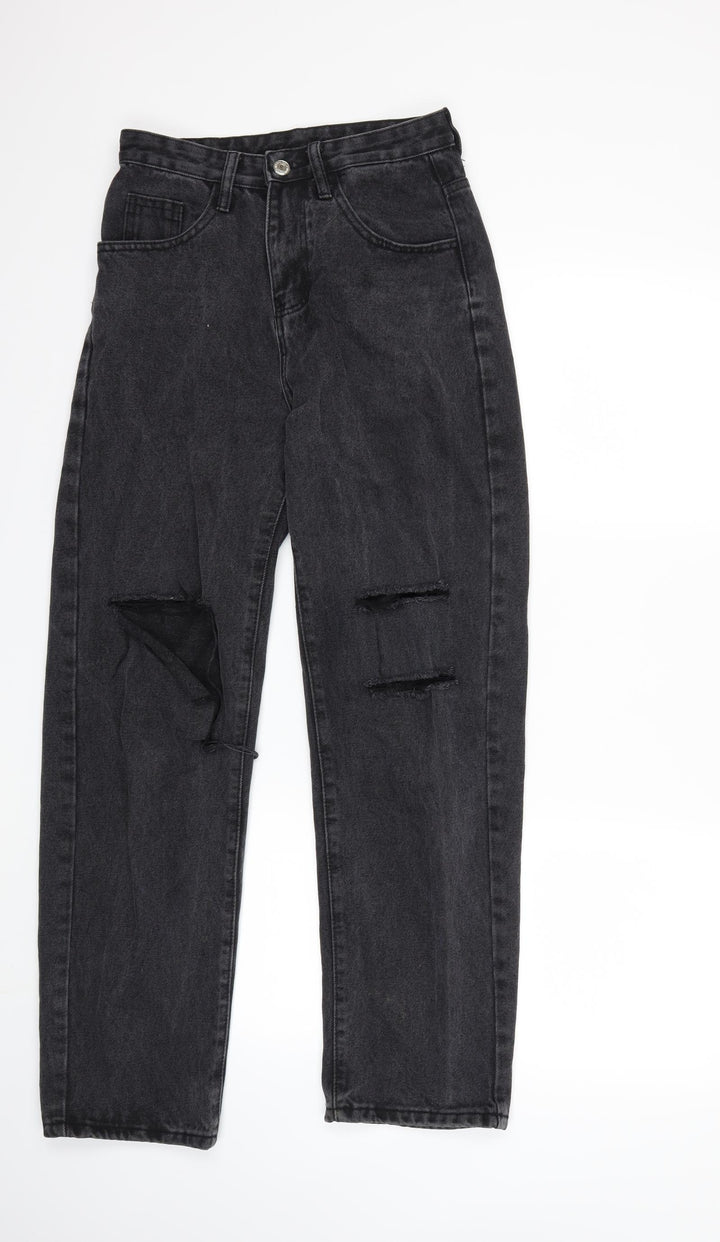 SheIn Womens Black  Denim Straight Jeans Size XS L30 in