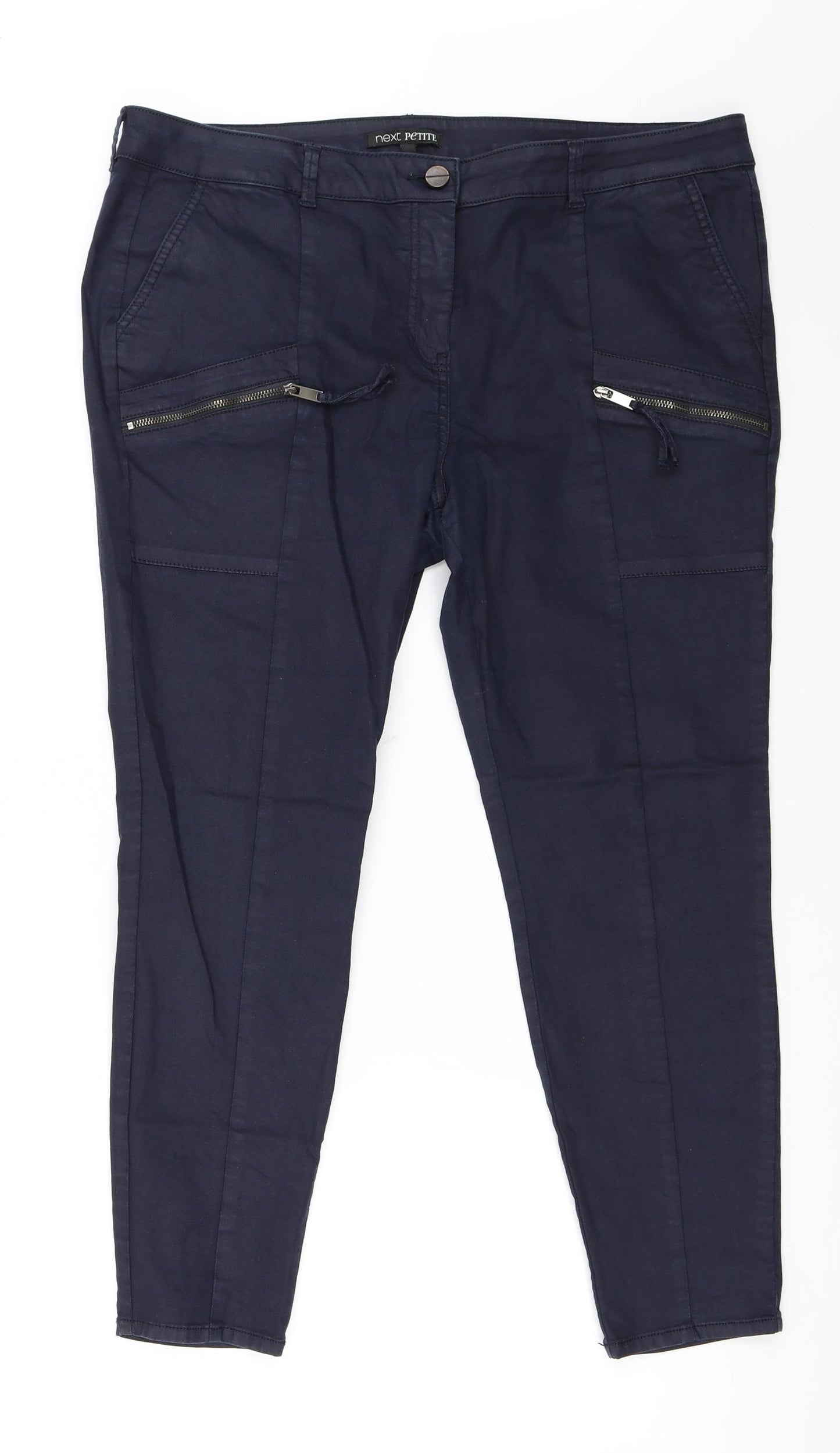 NEXT Womens Blue   Cropped Trousers Size 18 L26 in