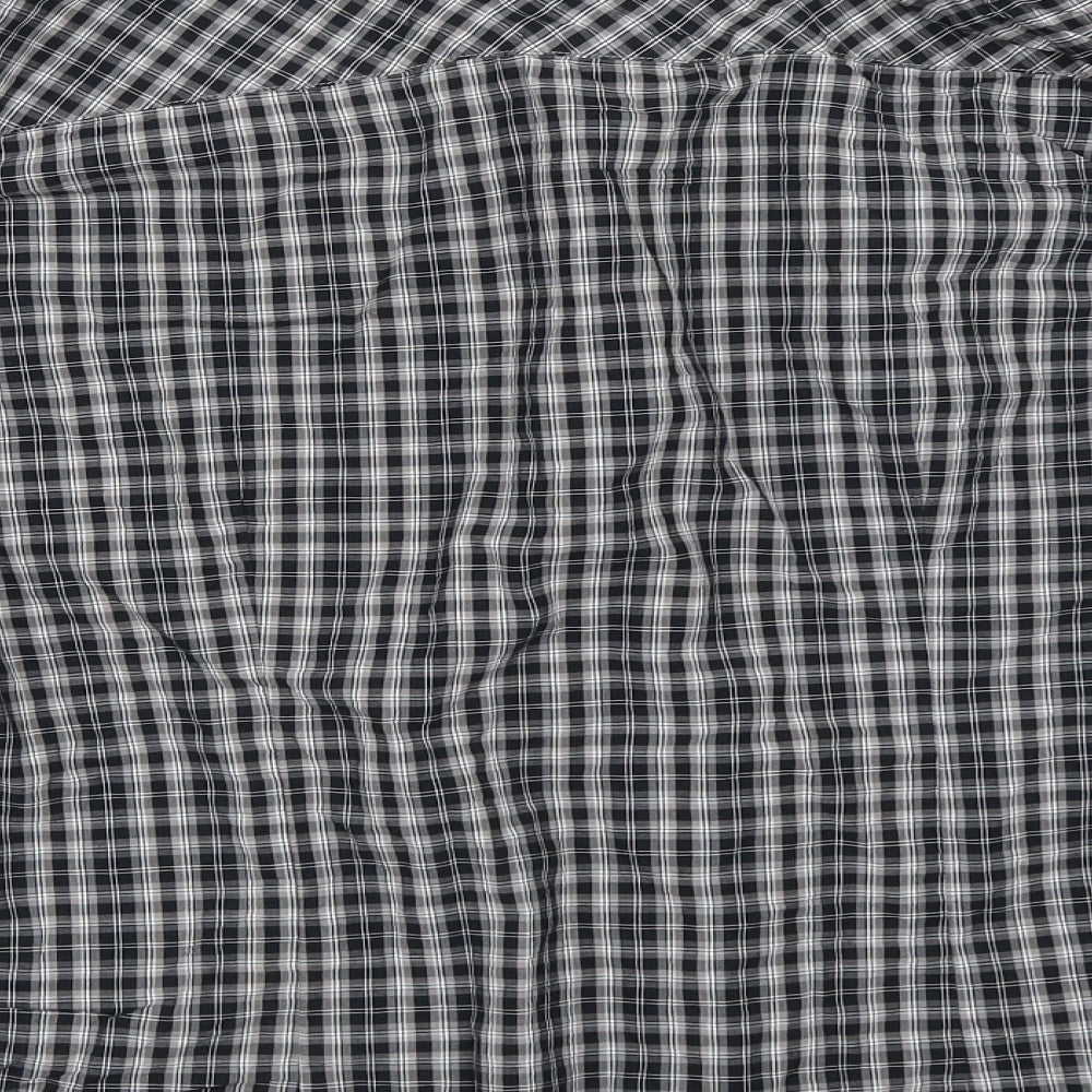 Easy Mens Black Check   Button-Up Size L