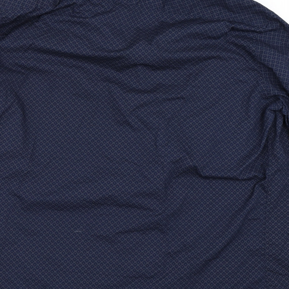 Atlantic Bay Mens Blue    Button-Up Size L