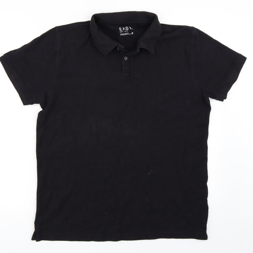 Easy Mens Black    Polo Size M