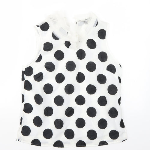 Coast Womens White Polka Dot  Basic Blouse Size 10