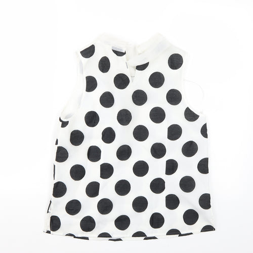 Coast Womens White Polka Dot  Basic Blouse Size 10