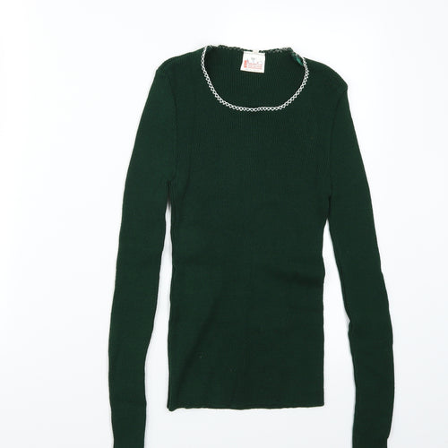 100acrylic Womens Green   Basic T-Shirt Size M