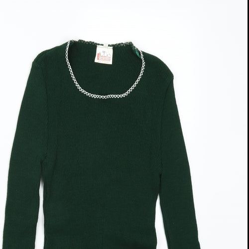 100acrylic Womens Green   Basic T-Shirt Size M