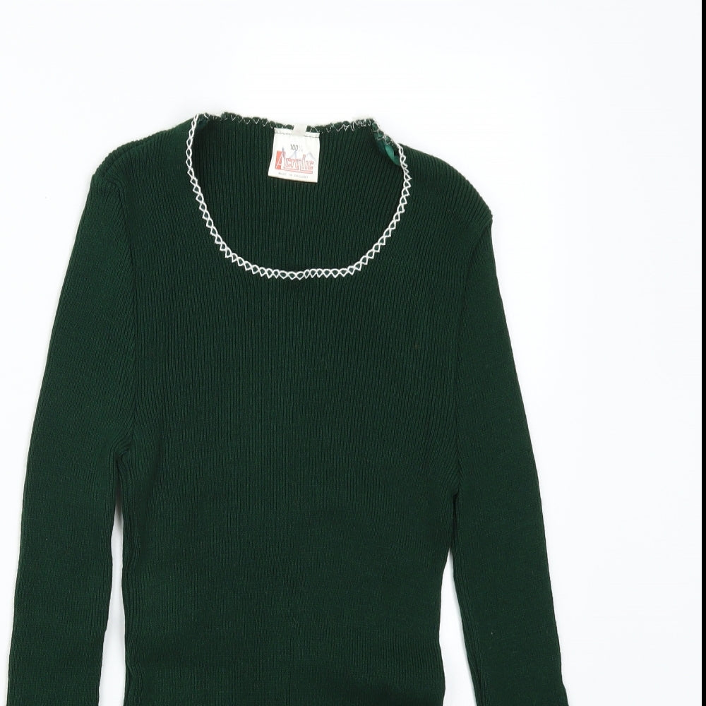 100acrylic Womens Green   Basic T-Shirt Size M