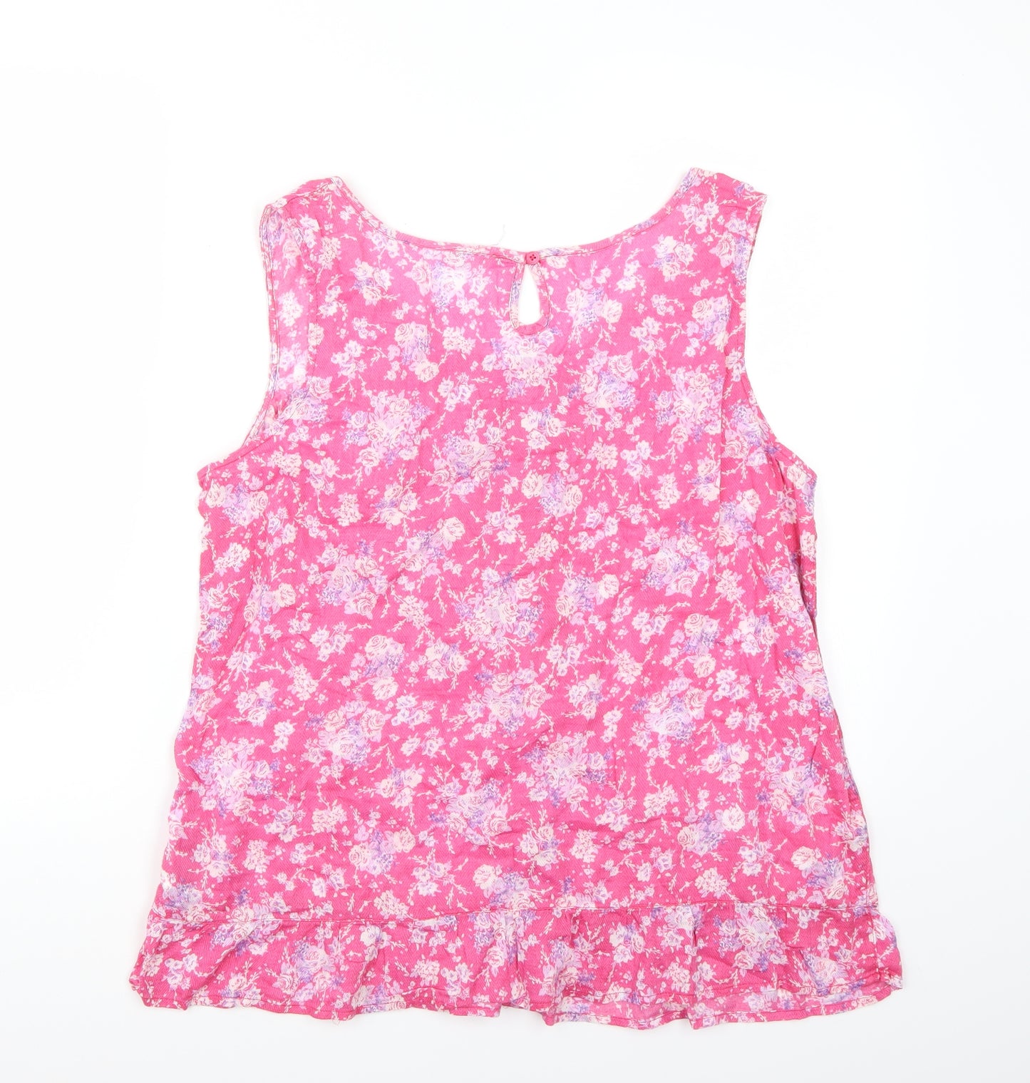 Marks and Spencer Womens Pink Floral  Basic T-Shirt Size 16