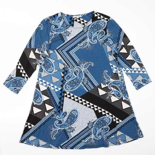 TU Womens Blue Floral  A-Line  Size 14