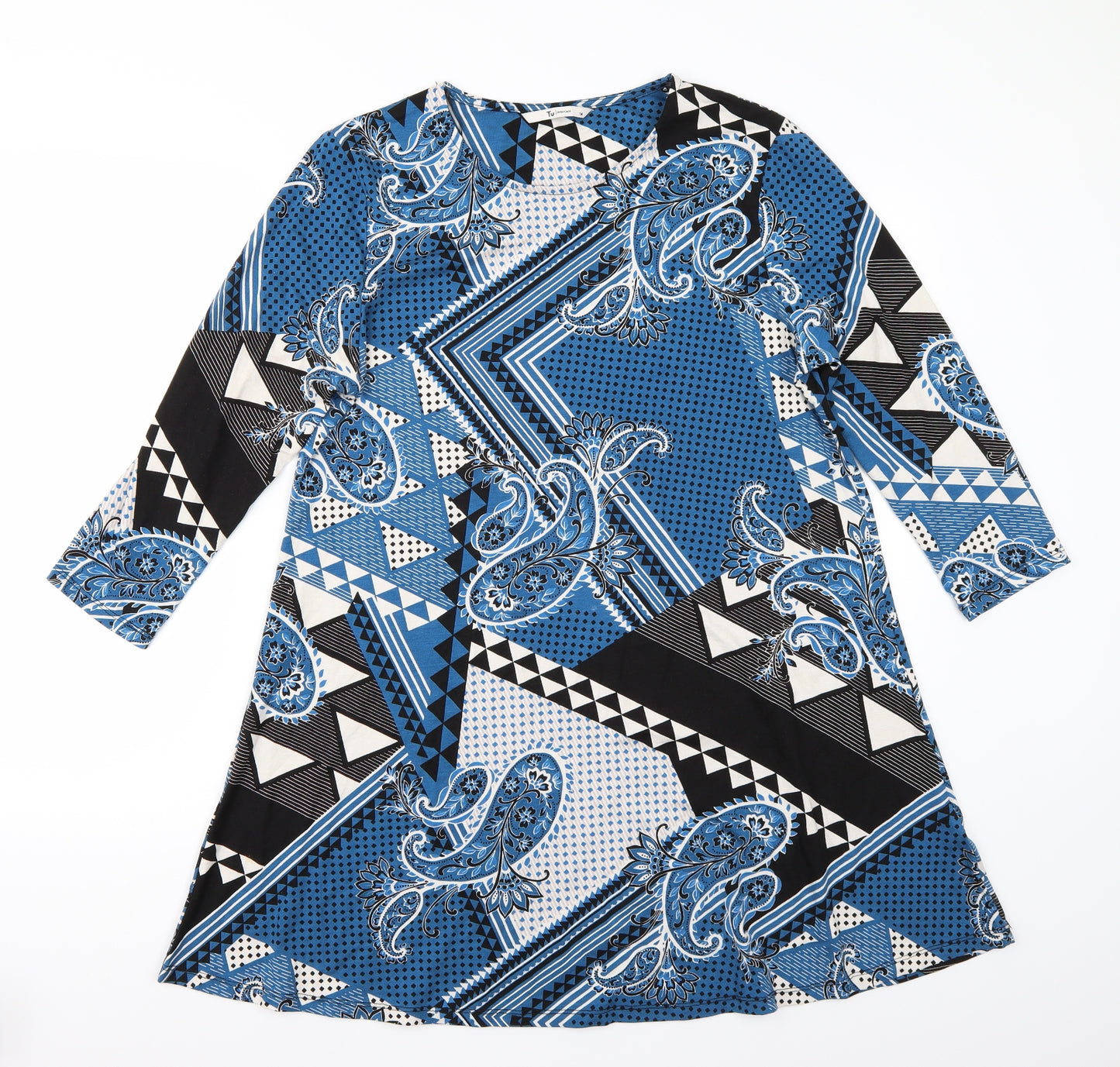 TU Womens Blue Floral  A-Line  Size 14
