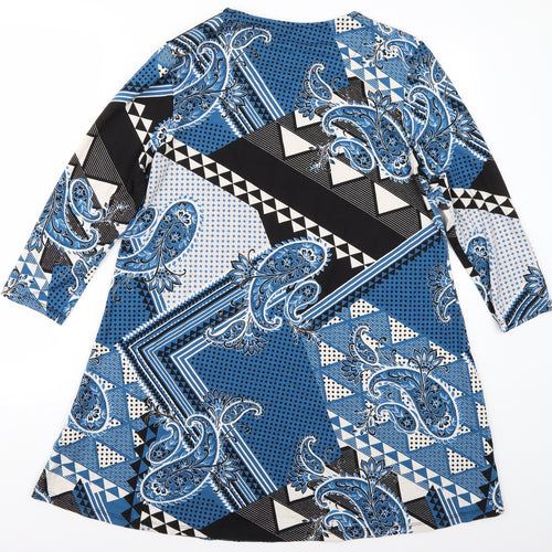 TU Womens Blue Floral  A-Line  Size 14