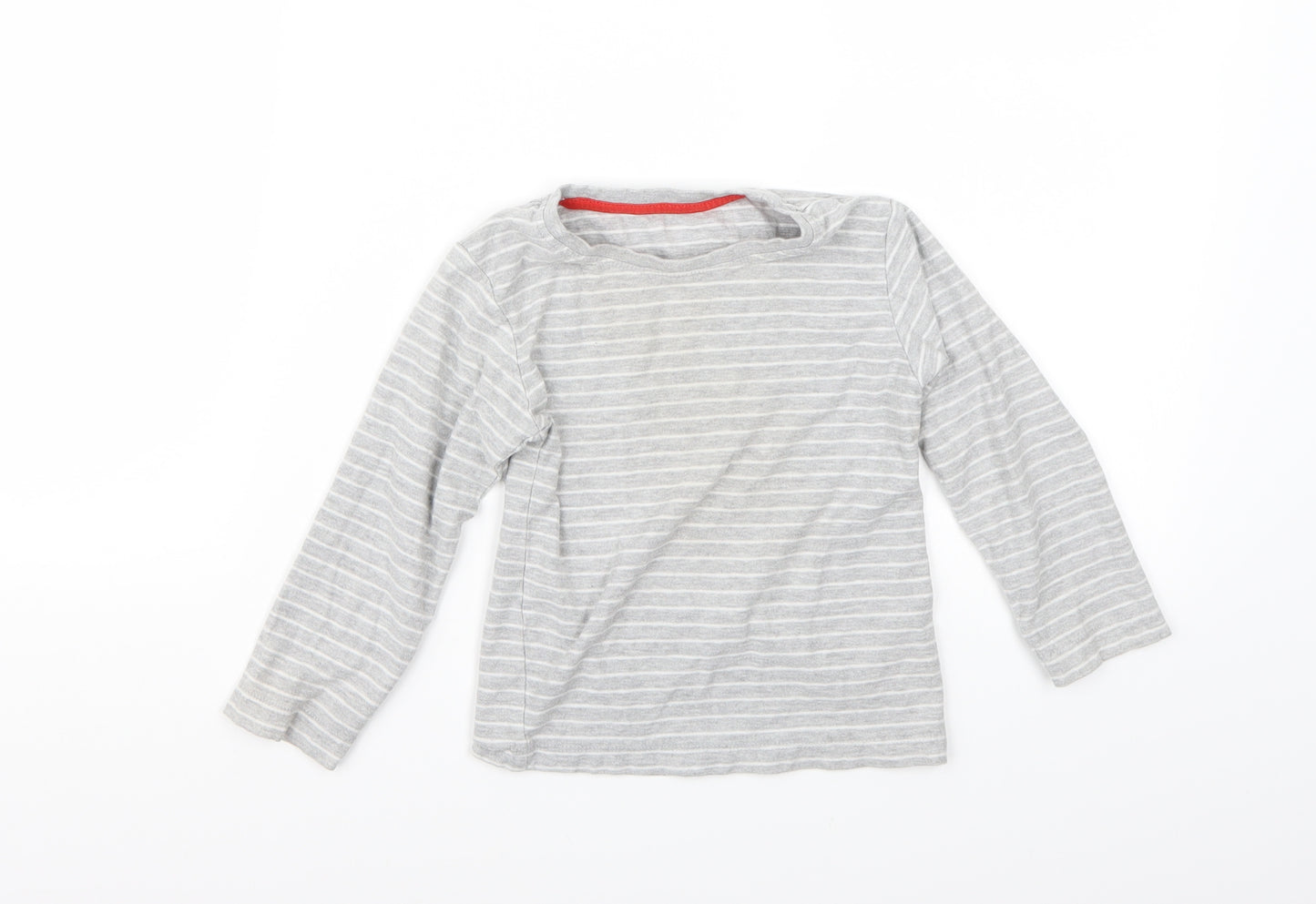 Matalan Boys Grey Striped  Basic T-Shirt Size 3 Years