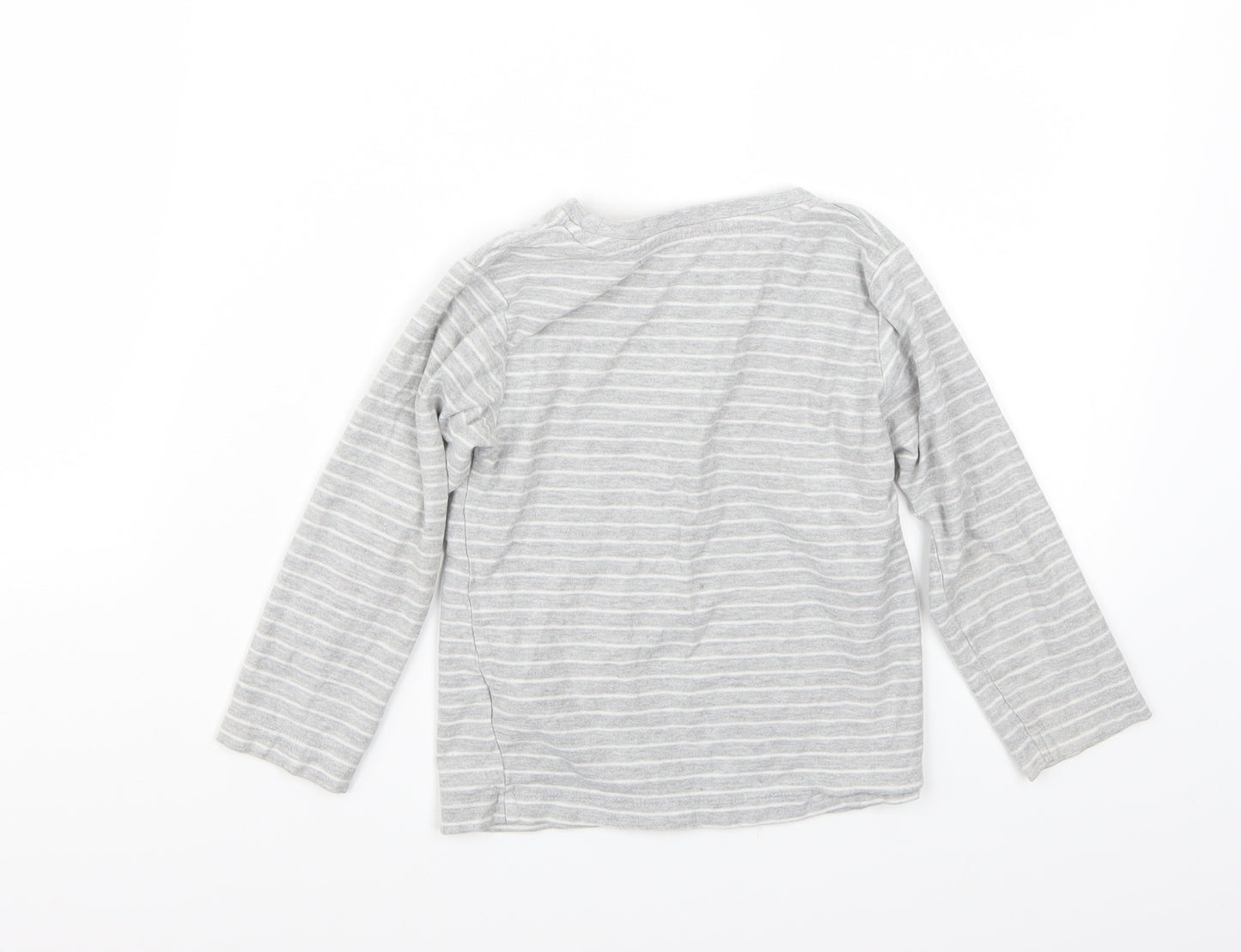 Matalan Boys Grey Striped  Basic T-Shirt Size 3 Years