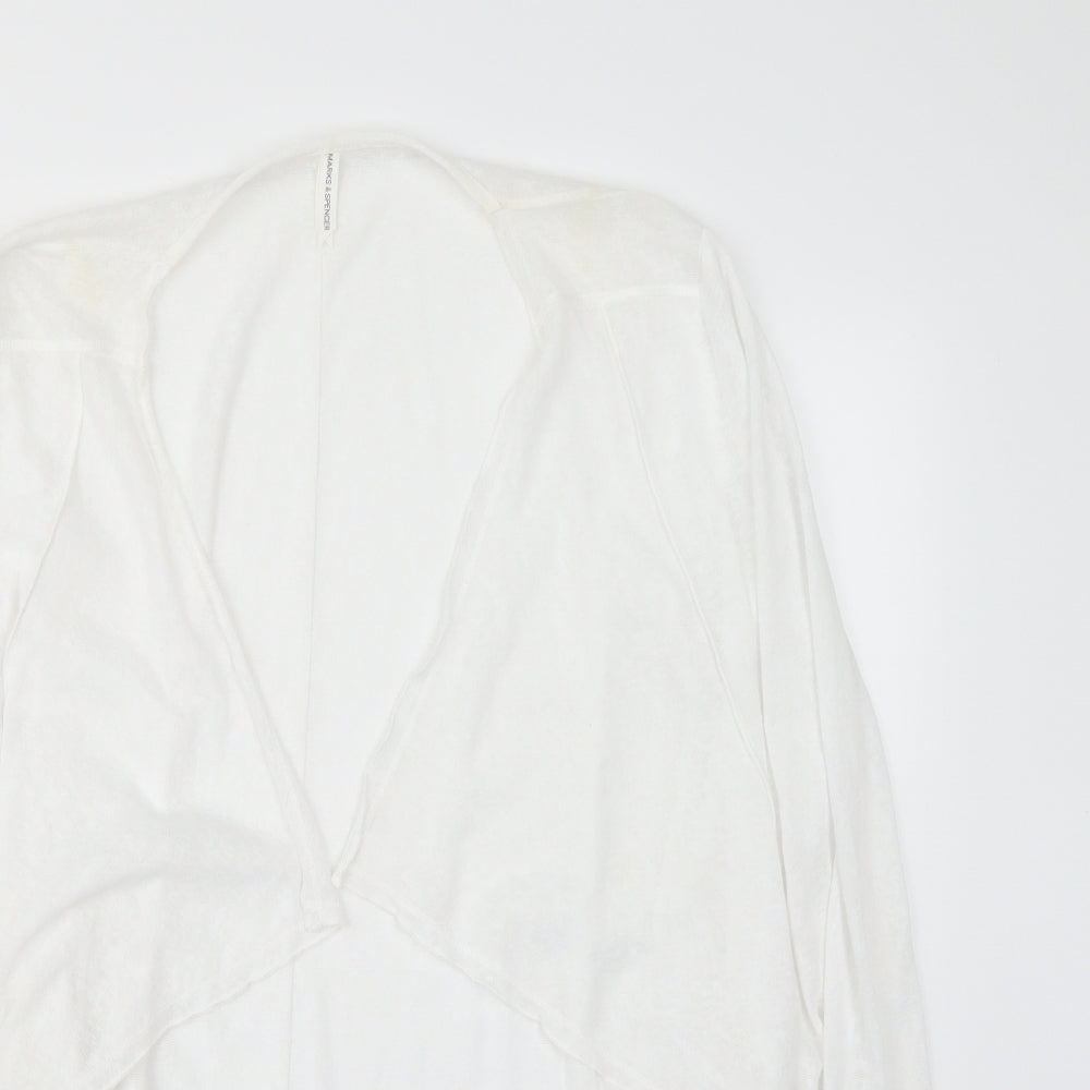 Marks and Spencer Womens White   Cardigan Jumper Size 16