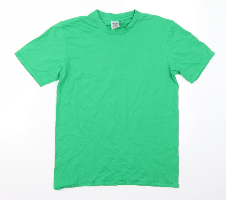 Gildan Boys Green  Rayon Basic T-Shirt Size S