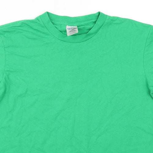 Gildan Boys Green  Rayon Basic T-Shirt Size S