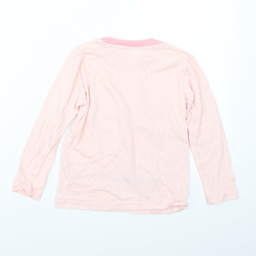 Preworn Girls Pink   Basic T-Shirt Size 6-7 Years