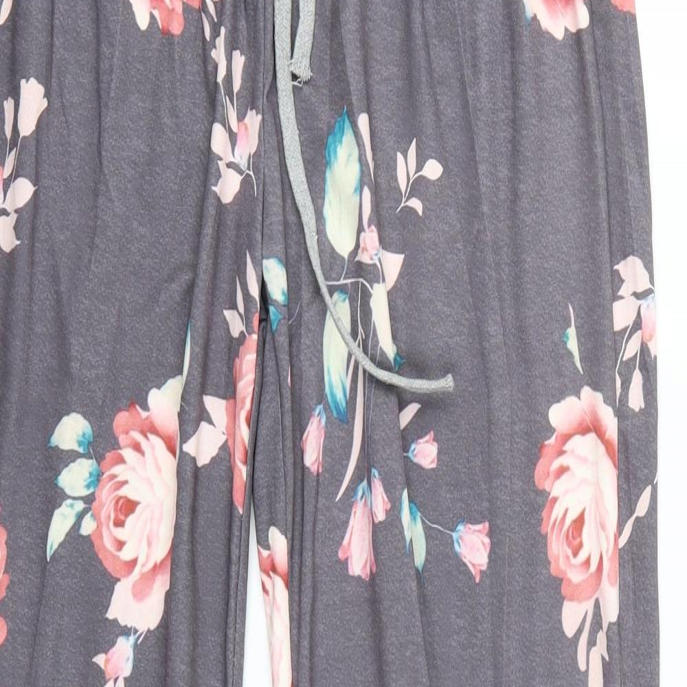 Preworn Womens Grey Floral  Top Pyjama Pants