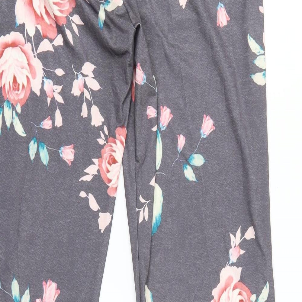 Preworn Womens Grey Floral  Top Pyjama Pants