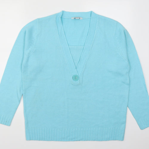 Essential Collection Womens Blue   Pullover Jumper Size 16