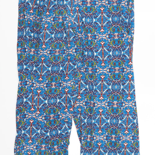 Pretty Secrets Womens Blue Geometric  Trousers  Size 16 L27 in