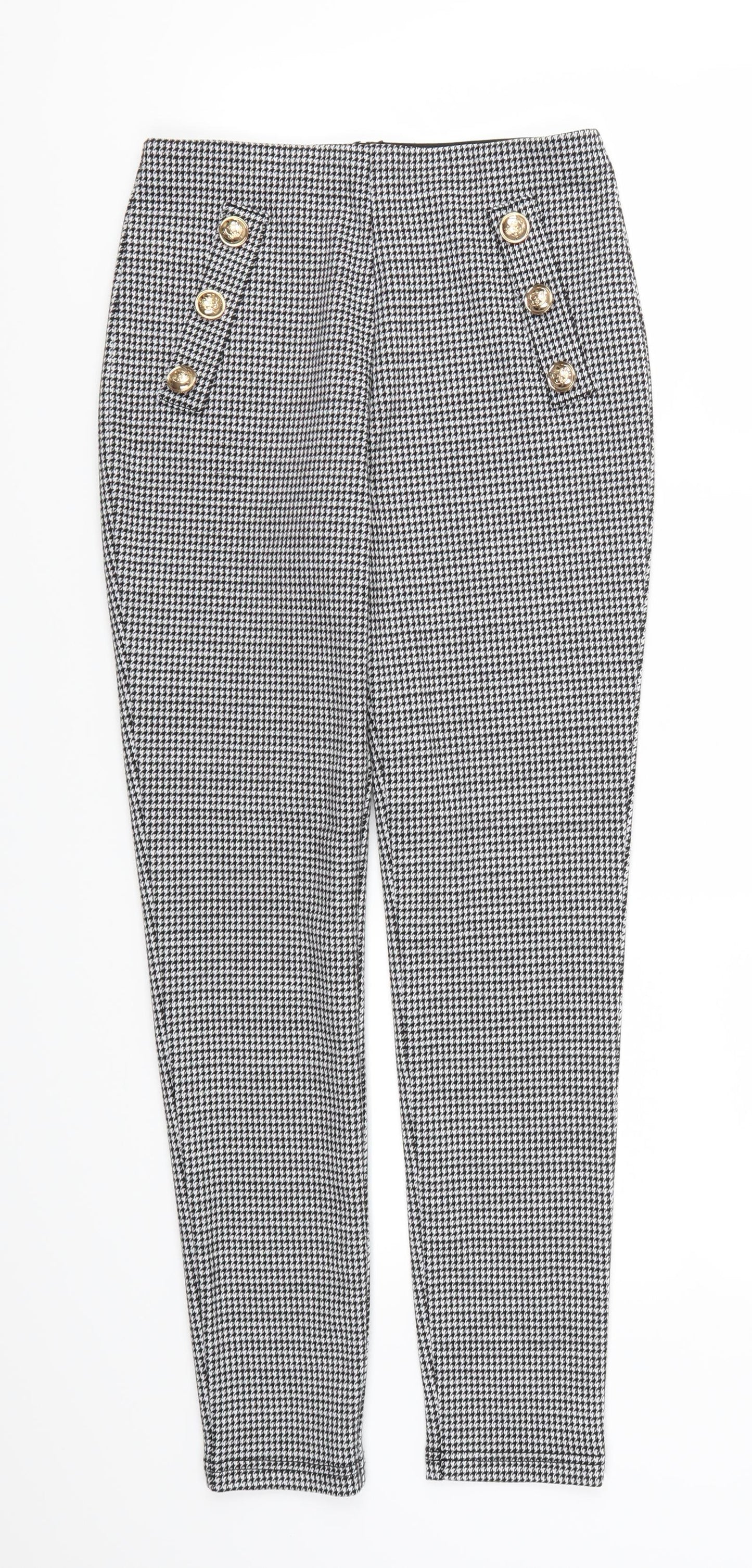 River Island Girls Grey Houndstooth  Carrot Trousers Size 11-12 Years
