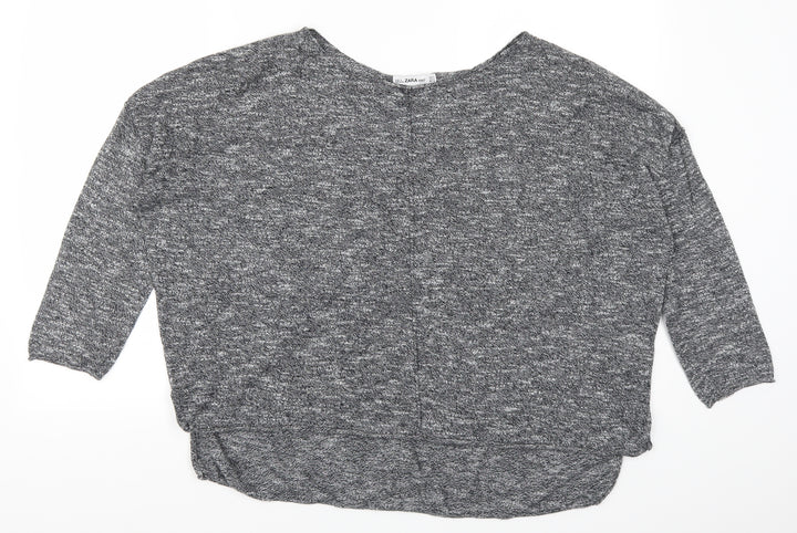 Zara Womens Grey Basic Polo Size S