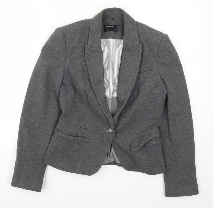 Autograph Womens Grey Jacket Suit Jacket Size 8