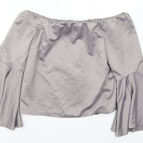 Miss Selfridge Womens Grey   Basic Blouse Size 12