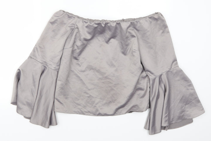 Miss Selfridge Womens Grey Basic Blouse Size 12