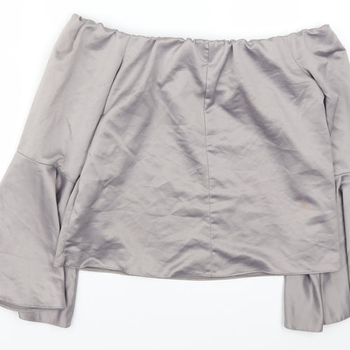 Miss Selfridge Womens Grey   Basic Blouse Size 12