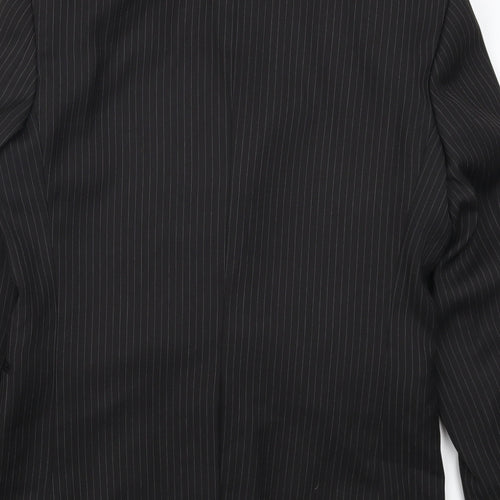 Greenwoods Mens Black Striped  Jacket Suit Jacket Size 38