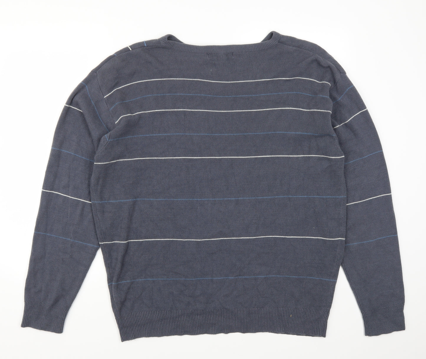Officers Club Mens Blue Striped  Pullover Jumper Size XL