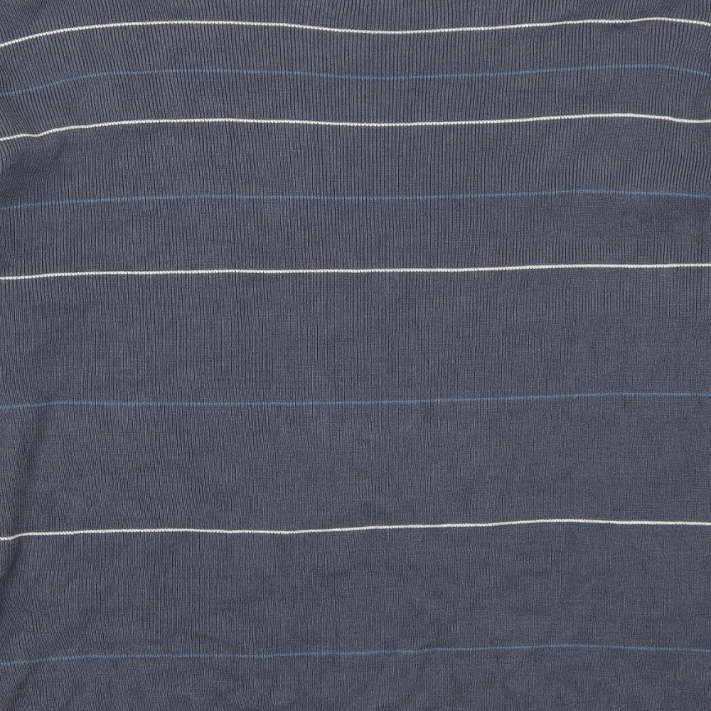 Officers Club Mens Blue Striped  Pullover Jumper Size XL