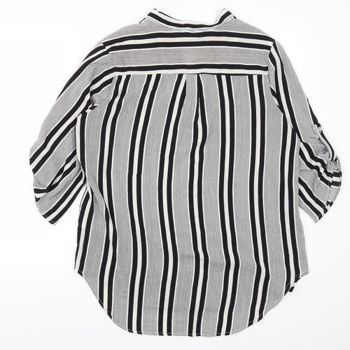 Cameo Rose Womens Grey Striped  Basic Button-Up Size 10