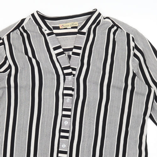 Cameo Rose Womens Grey Striped  Basic Button-Up Size 10