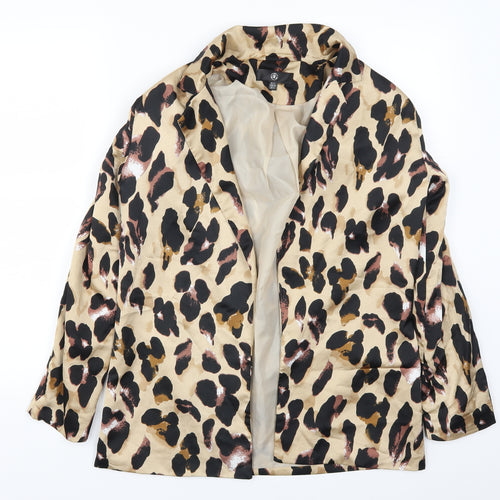 Missguided Womens Beige Animal Print  Jacket  Size 8