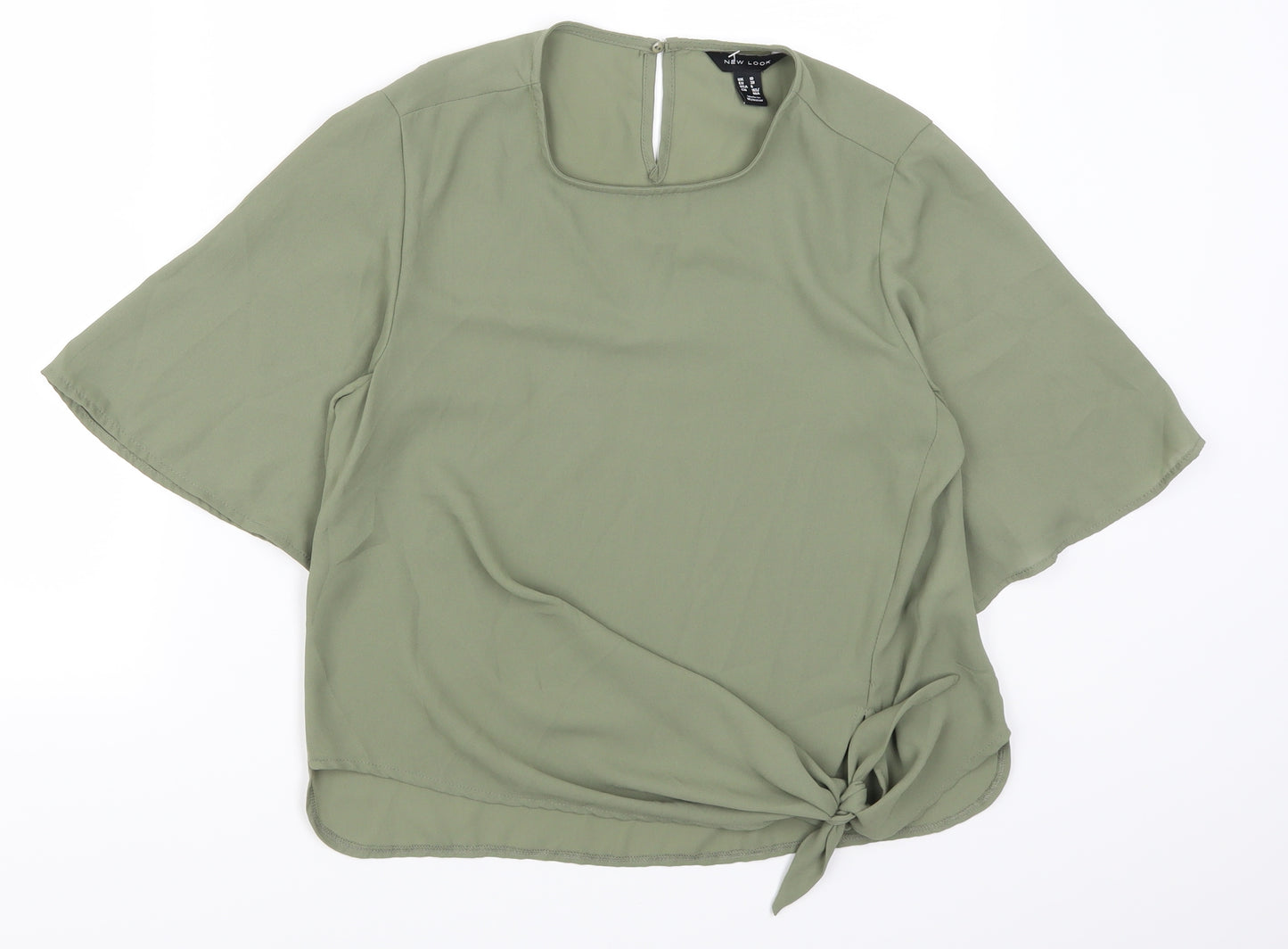 New Look Womens Green   Basic T-Shirt Size 10  - Twist Front