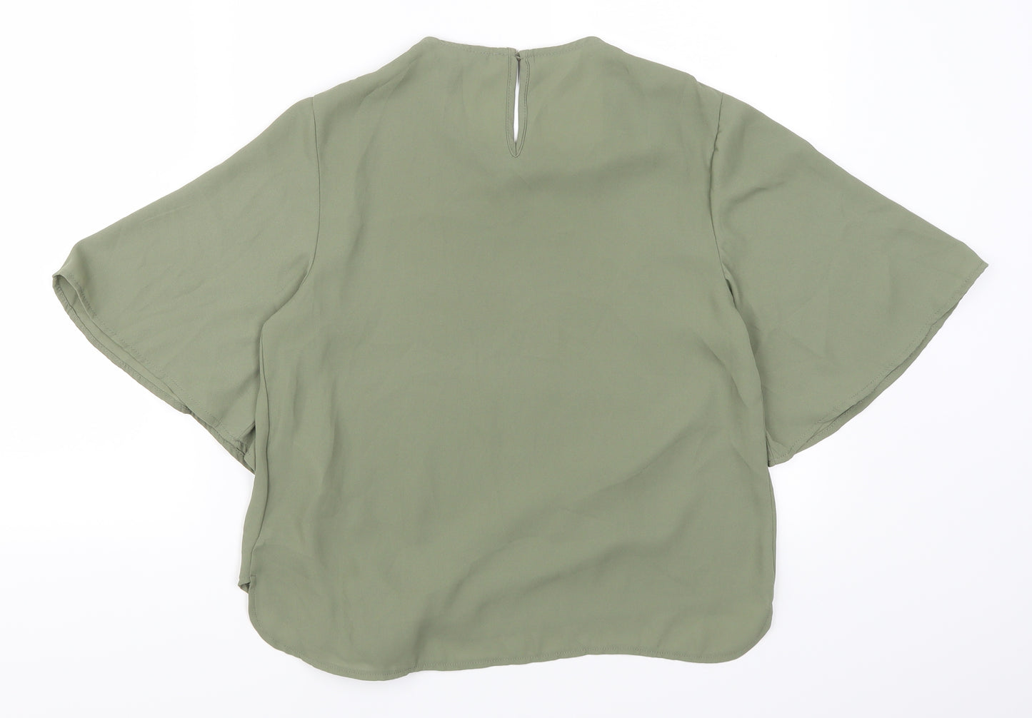 New Look Womens Green   Basic T-Shirt Size 10  - Twist Front
