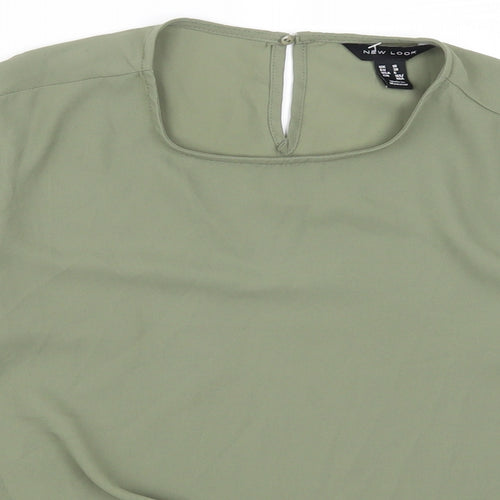New Look Womens Green   Basic T-Shirt Size 10  - Twist Front