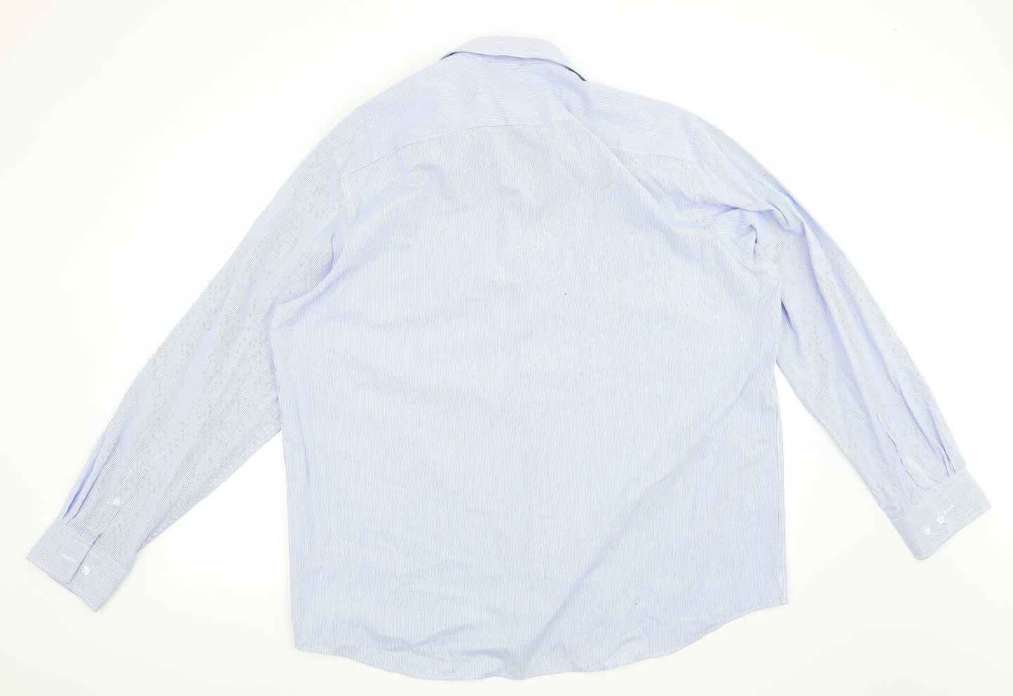 F&F Mens Blue Striped   Dress Shirt Size 17.5
