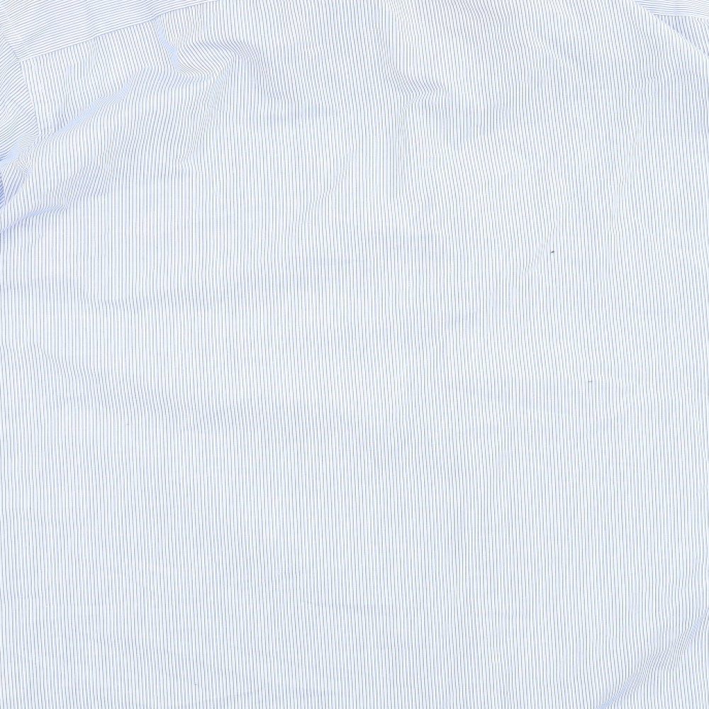 F&F Mens Blue Striped   Dress Shirt Size 17.5