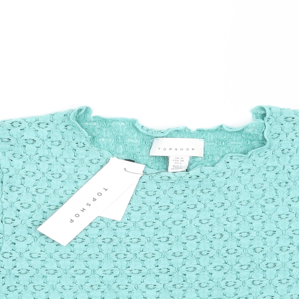 Topshop Womens Blue   Basic T-Shirt Size 10