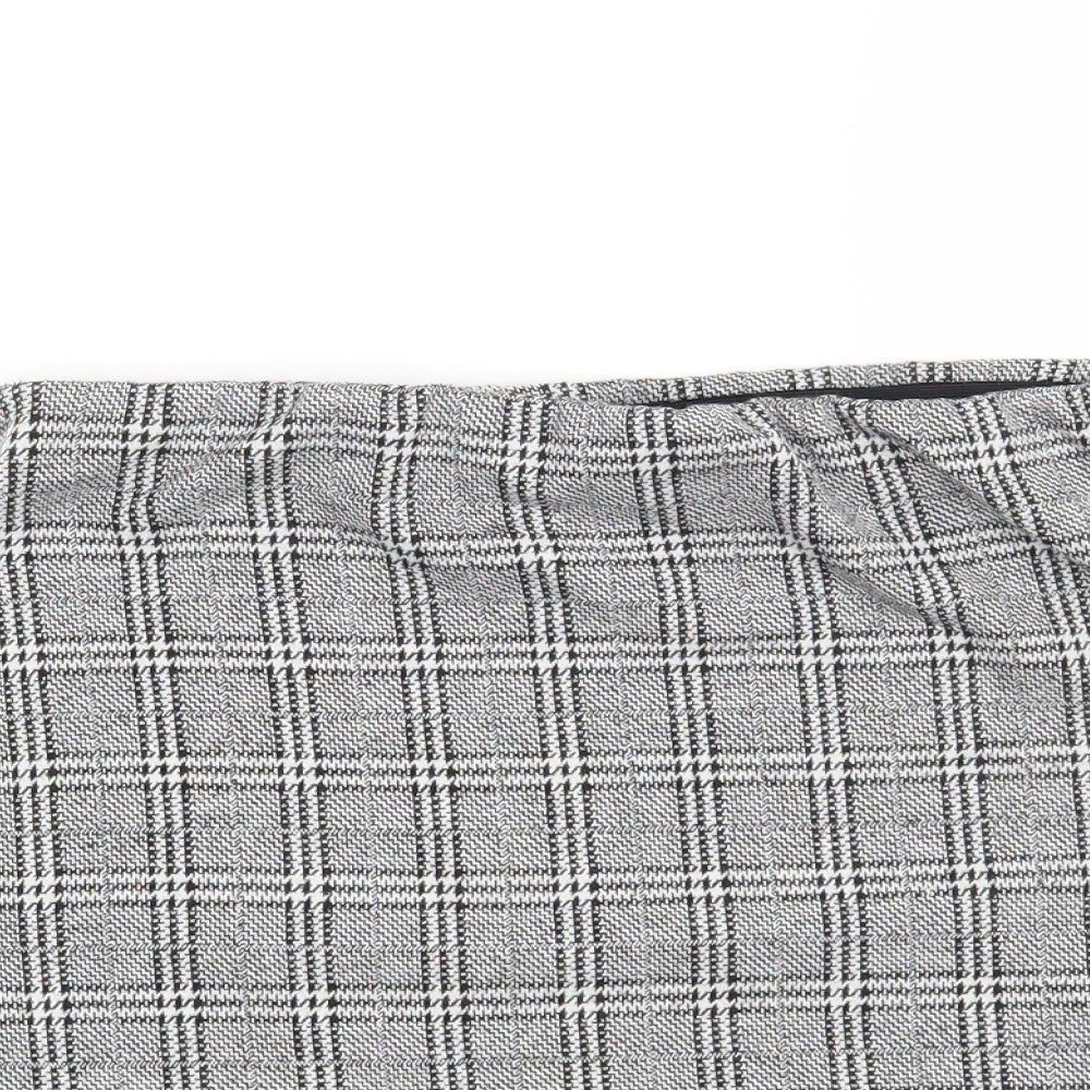 New Look Womens Black Houndstooth  Mini Skirt Size 8