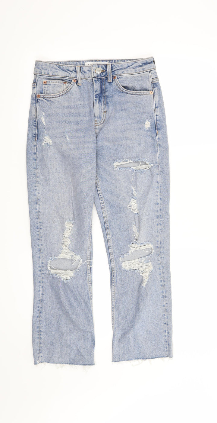 Topshop Womens Blue Straight Jeans Size 26 in L30 in