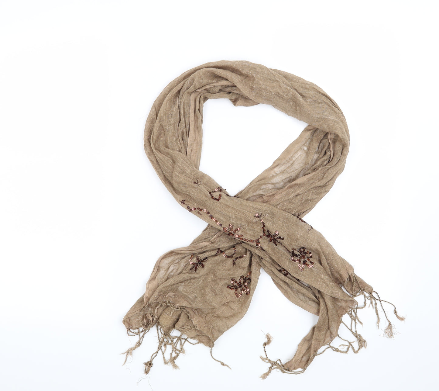 Preworn Womens Brown Floral   Scarf