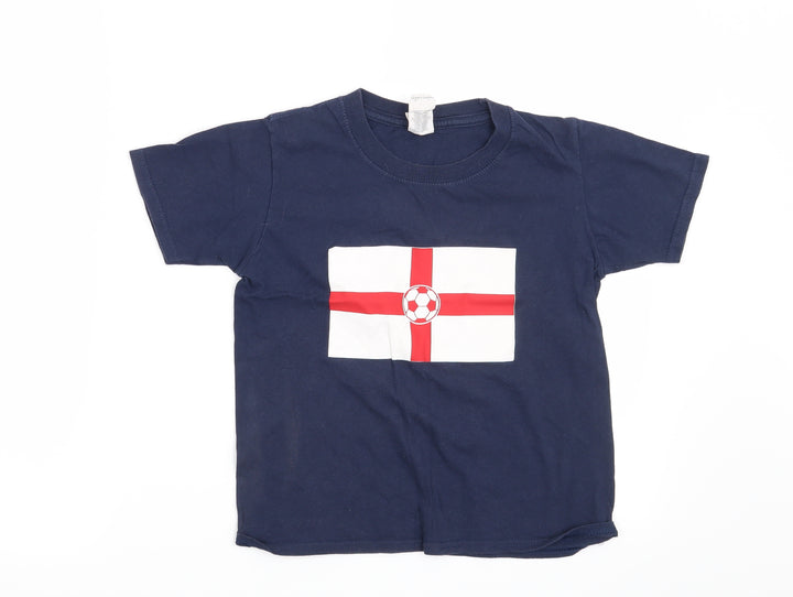 Gildan Boys Blue Basic T-Shirt Size M - England Football