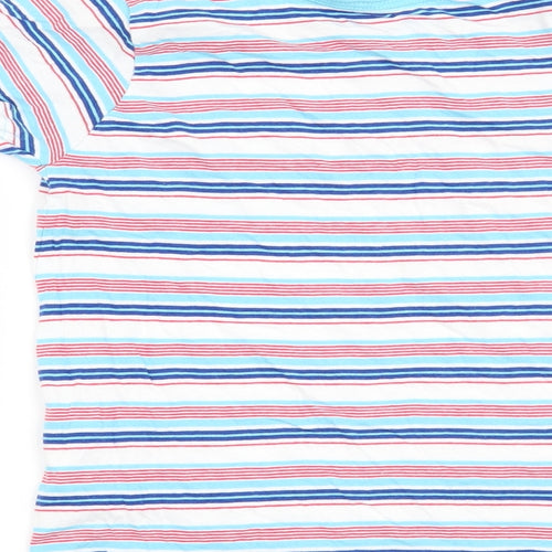 Lily & Dan Boys White Striped  Basic T-Shirt Size 7-8 Years
