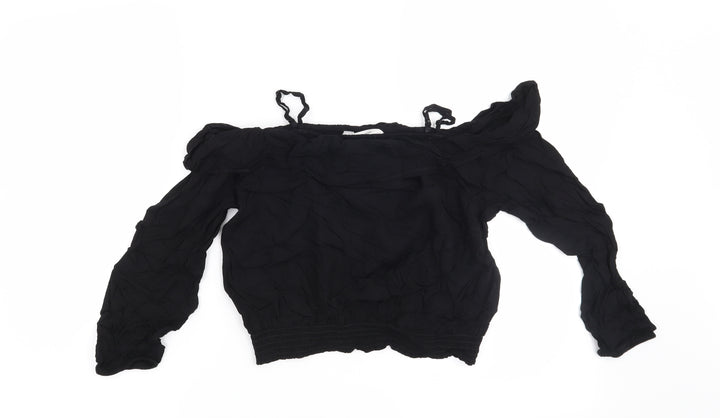 H&M Girls Black   Basic Blouse Size 11 Years