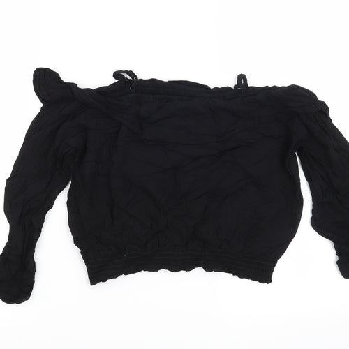 H&M Girls Black   Basic Blouse Size 11 Years