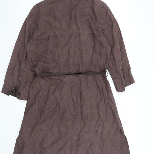 Monsoon Womens Brown   Shirt Dress  Size 12